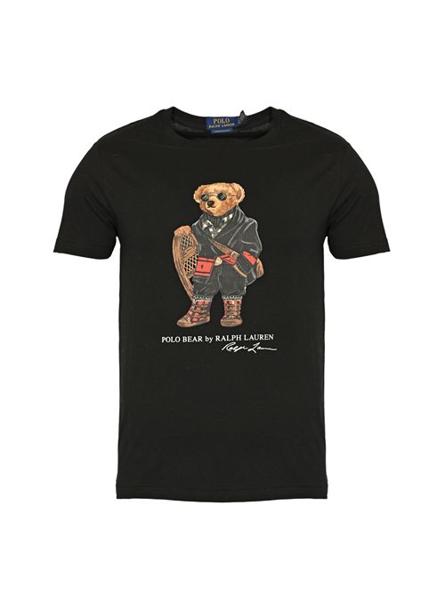 T-shirt in cotone con stampa Polo Bear Nero POLO RALPH LAUREN | 710P00094001